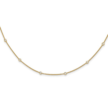 True Origin 14k 1/2 carat Lab Grown Diamond VS+ F+ Twenty Station 20 inch Necklace - Birthstone Company