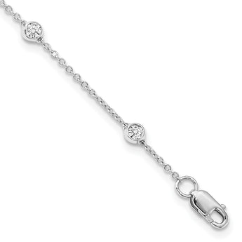 True Origin 14k White Gold 1/2 carat Lab Grown Diamond VS+ F+ Eight Station 8 inch Bracelet - Birthstone Company