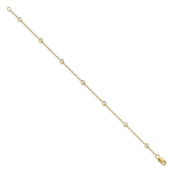 True Origin 14k 1/2 carat Lab Grown Diamond VS+ F+ Eight Station 8 inch Bracelet - Birthstone Company