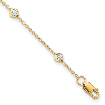 True Origin 14k 1/2 carat Lab Grown Diamond VS+ F+ Eight Station 8 inch Bracelet - Birthstone Company