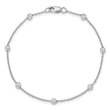 True Origin 14K White Gold 1/2 carat Lab Grown Diamond VS/SI  D E F  9 Station 9 Inch Anklet