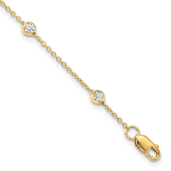 True Origin 14k 1/2 carat Lab Grown Diamond VS+ F+ Nine Station 9 inch Bracelet - Birthstone Company
