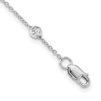 True Origin 14k White Gold 1 1/6 carat Lab Grown Diamond VS+ F+ Eighteen Station 18 inch Necklace - Birthstone Company