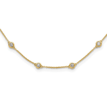 True Origin 14k 1 1/6 carat Lab Grown Diamond VS+ F+ Eighteen Station 18 inch Necklace - Birthstone Company