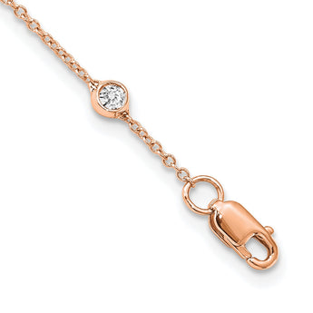 True Origin 14k Rose Gold 1 1/3 carat Lab Grown Diamond VS+ F+ Twenty Station 20 inch Necklace - Birthstone Company