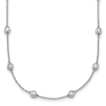 True Origin 14k White Gold 1 1/3 carat Lab Grown Diamond VS+ F+ Twenty Station 20 inch Necklace - Birthstone Company