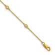 14k Complete 1/10 carat Bezel-set Diamond and Cable Chain 6-Station 7 inch Bracelet