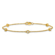14k Complete 1/6 carat Bezel-set Diamond and Cable Chain 5-Station 7 inch Bracelet - Birthstone Company