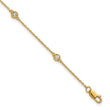 14k Complete 1/6 carat Bezel-set Diamond and Cable Chain 5-Station 7 inch Bracelet - Birthstone Company