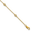 14k Complete 1/5 carat Bezel-set Diamond and Cable Chain 6-Station 7 inch Bracelet