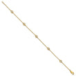 14k Complete 1/3 carat Bezel-set Diamond and Cable Chain 5-Station 7 inch Bracelet - Birthstone Company