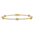 14k Complete 1/3 carat Bezel-set Diamond and Cable Chain 5-Station 7 inch Bracelet - Birthstone Company