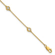 14k Complete 1/3 carat Bezel-set Diamond and Cable Chain 5-Station 7 inch Bracelet - Birthstone Company