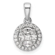 14K White Gold Lab Grown Diamond Halo Round & Marquise Pendant