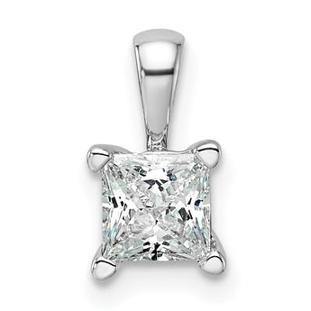 14k White Gold 3/4 carat Lab Grown Diamond VS/SI+ G+ 18 inch 4 Prong Pendant Necklace - Birthstone Company