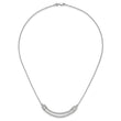 14K White Gold Lab Grown Diamond U Layered Stone Necklace