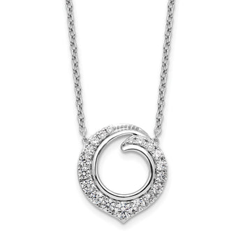 14k White Gold 1 carat Lab Grown Diamond VS/SI+ G+ Round 18 inch Necklace - Birthstone Company