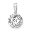 14K White Gold Lab Grown Diamond VS/SI GH, Round Halo Pendant