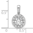 14K White Gold Lab Grown Diamond VS/SI GH, Round Halo Pendant