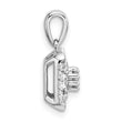14K White Gold Lab Grown Diamond VS/SI GH, Square Pendant
