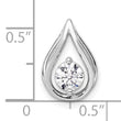 14K White Gold Lab Grown Diamond Teardrop Chain Slide