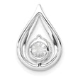 14K White Gold Lab Grown Diamond Teardrop Chain Slide