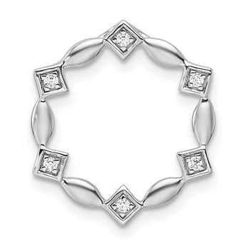 14K White Gold Lab Grown Diamond VS/SI GH, Round Chain Slide