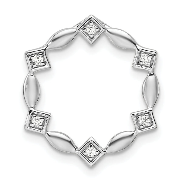 14K White Gold Lab Grown Diamond VS/SI GH, Round Chain Slide