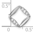 14K White Gold Lab Grown Diamond VS/SI GH, Square Chain Slide