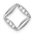 14K White Gold Lab Grown Diamond VS/SI GH, Square Chain Slide