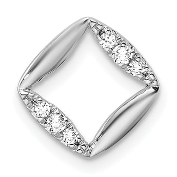 14K White Gold Lab Grown Diamond VS/SI GH, Square Chain Slide
