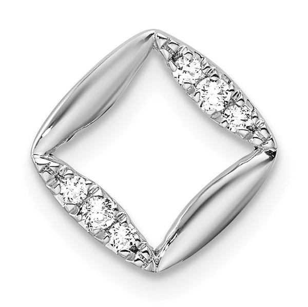 14K White Gold Lab Grown Diamond VS/SI GH, Square Chain Slide