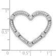 14K White Gold Lab Grown Diamond Open Heart Chain Slide