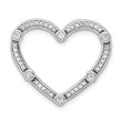 14K White Gold Lab Grown Diamond Open Heart Chain Slide