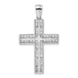 14K White Gold Lab Grown Diamond VS/SI GH, Double Cross Pendant