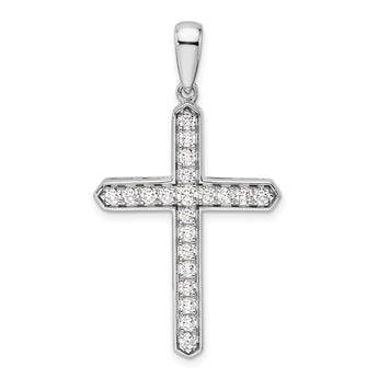 14K White Gold Lab Grown Diamond VS/SI GH, Cross Pendant
