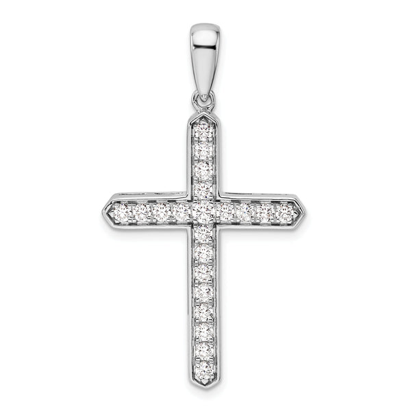 14K White Gold Lab Grown Diamond VS/SI GH, Cross Pendant