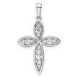 14K White Gold Lab Grown Diamond VS/SI GH, Cross Pendant