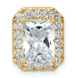 14k 2 1/2 carat Lab Grown Diamond VS/SI+ G+ Radiant Complete Halo Chain Slide Pendant - Birthstone Company