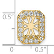 14k 2 1/2 carat Lab Grown Diamond VS/SI+ G+ Radiant Complete Halo Chain Slide Pendant - Birthstone Company