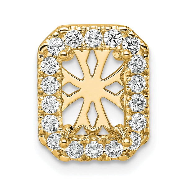 14k 2 1/2 carat Lab Grown Diamond VS/SI+ G+ Radiant Complete Halo Chain Slide Pendant - Birthstone Company
