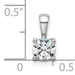 14k White Gold 1/2 carat Lab Grown Diamond VS/SI+ G+ Round Complete Four Prong Pendant - Birthstone Company