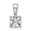 14k White Gold 1/2 carat Lab Grown Diamond VS/SI+ G+ Round Complete Four Prong Pendant - Birthstone Company
