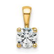 14k 1/2 carat Lab Grown Diamond VS/SI+ G+ Round Complete Four Prong Pendant - Birthstone Company
