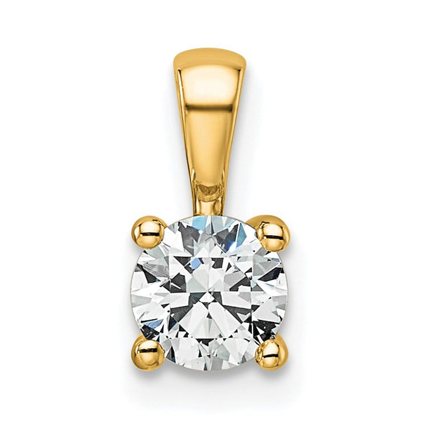 14k 1/2 carat Certified Lab Grown Diamond VS/SI+ G+ Round Complete Four Prong Pendant - Birthstone Company