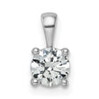14k White Gold 3/4 carat Lab Grown Diamond VS+ F+ Round Complete Four Prong Pendant