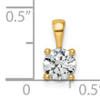 14k 3/4 carat Lab Grown Diamond VS+ F+ Round Complete Four Prong Pendant - Birthstone Company