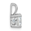 14k White Gold 1 carat Lab Grown Diamond VS+ F+ Round Complete Four Prong Pendant - Birthstone Company