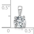 14k White Gold 1 carat Lab Grown Diamond VS+ F+ Round Complete Four Prong Pendant - Birthstone Company