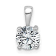 14k White Gold 1 carat Lab Grown Diamond VS+ F+ Round Complete Four Prong Pendant - Birthstone Company